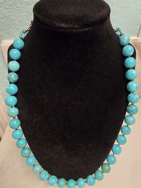 Turquoise Beaded Statement Necklace - Women Jewelry 10 Inch Length